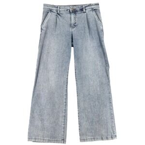 KUT From the Kloth Women 12 "The Jean" High Rise Wide Leg Jeans Light Wash